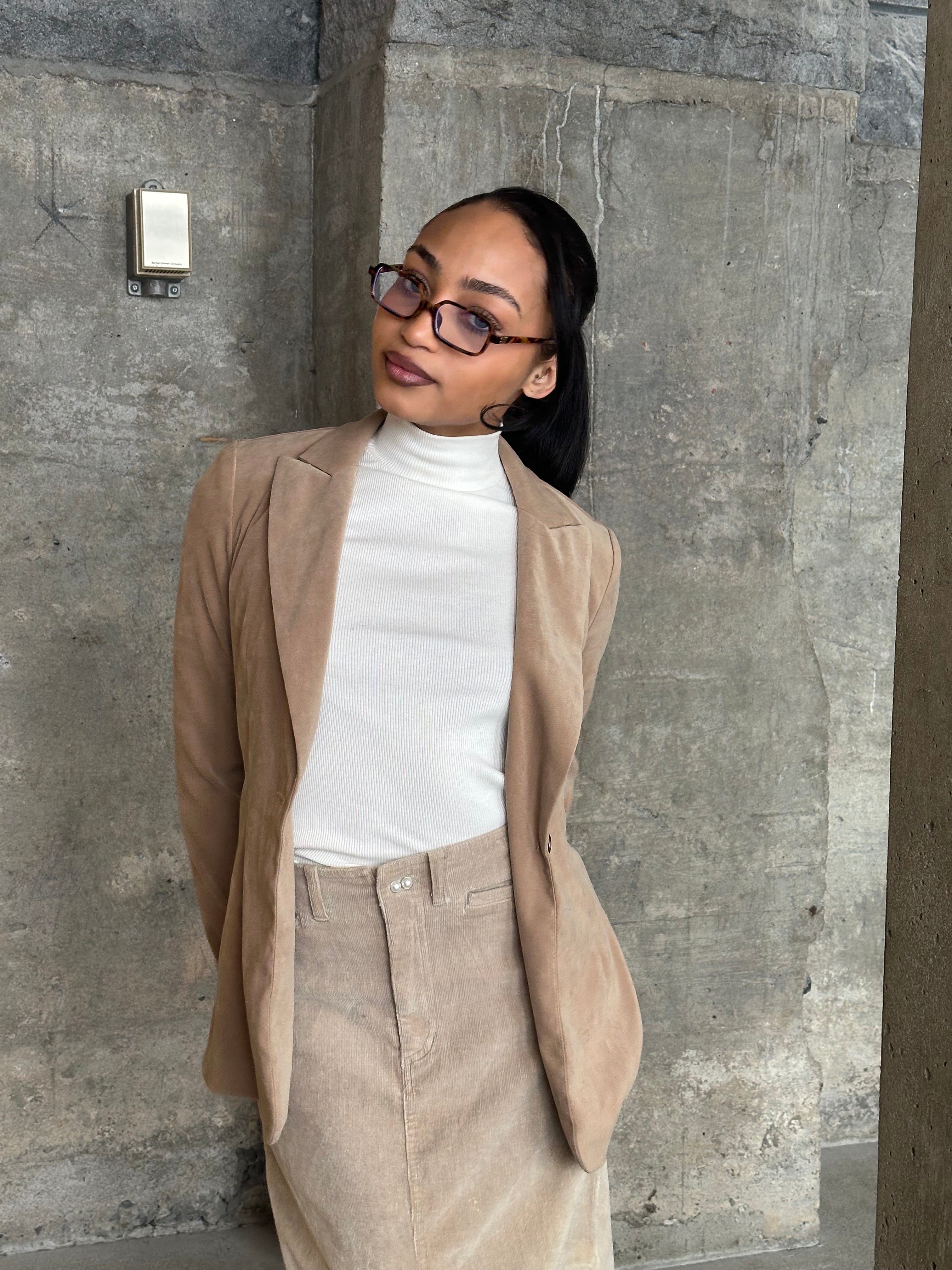 The Suede Serenity blazer